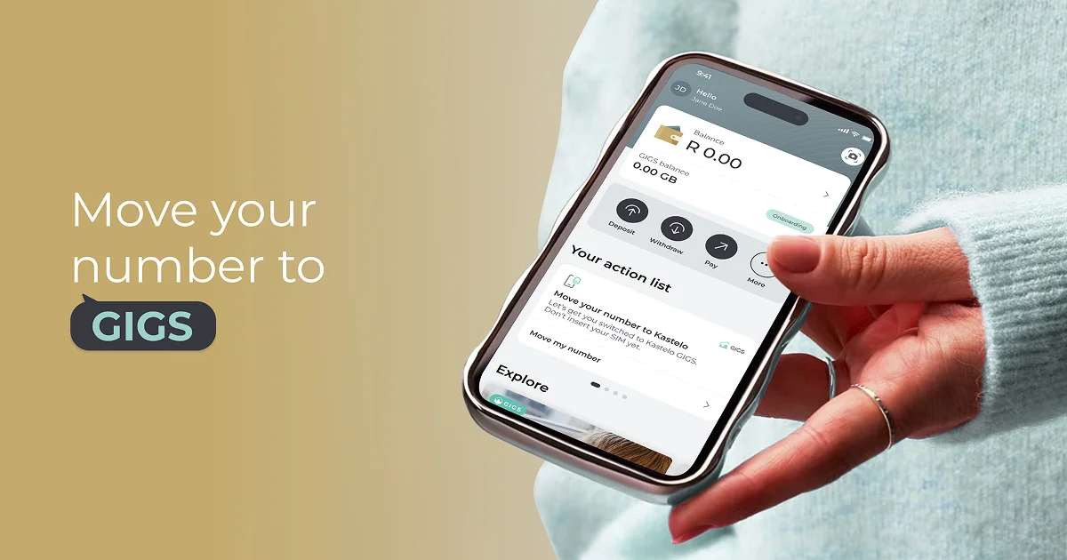 Move your number to Kastelo GIGS - phone showing the porting process