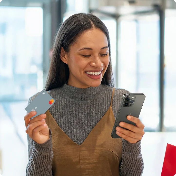 Woman using mobile payment