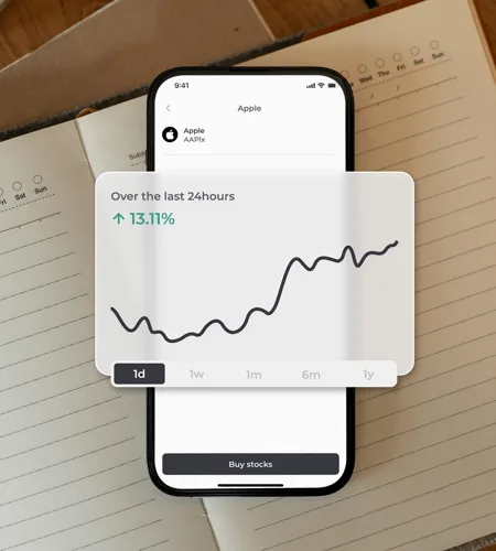 Stocks graph on phone
